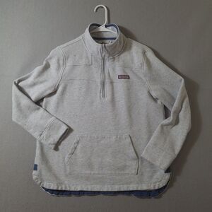 Vineyard Vines Shep Shirt 1/4 Zip Pullover Women's Medium Heather Gray Sweater